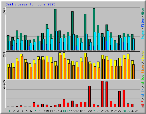 Daily usage for June 2025