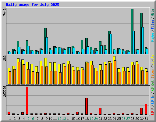 Daily usage for July 2025