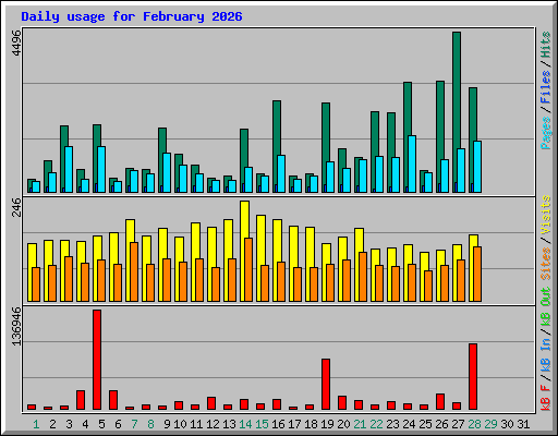 Daily usage for February 2026