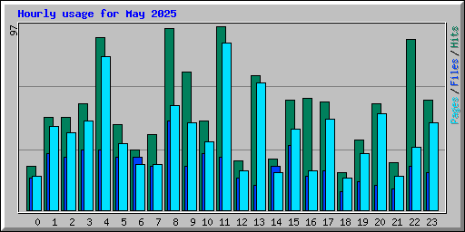 Hourly usage for May 2025