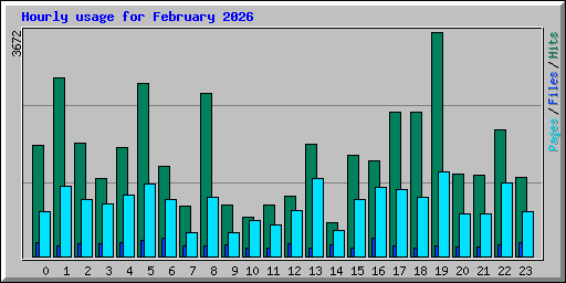 Hourly usage for February 2026